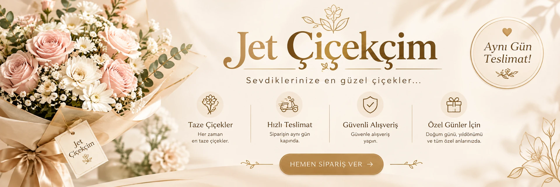 Jet Çiçekcim — taze çiçekler ve aynı gün teslimat